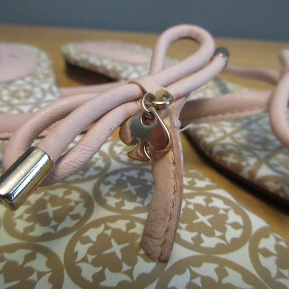 Kate Spade Pink and Tan Leather Sandals wms sz-8.5 - Picture 2 of 8